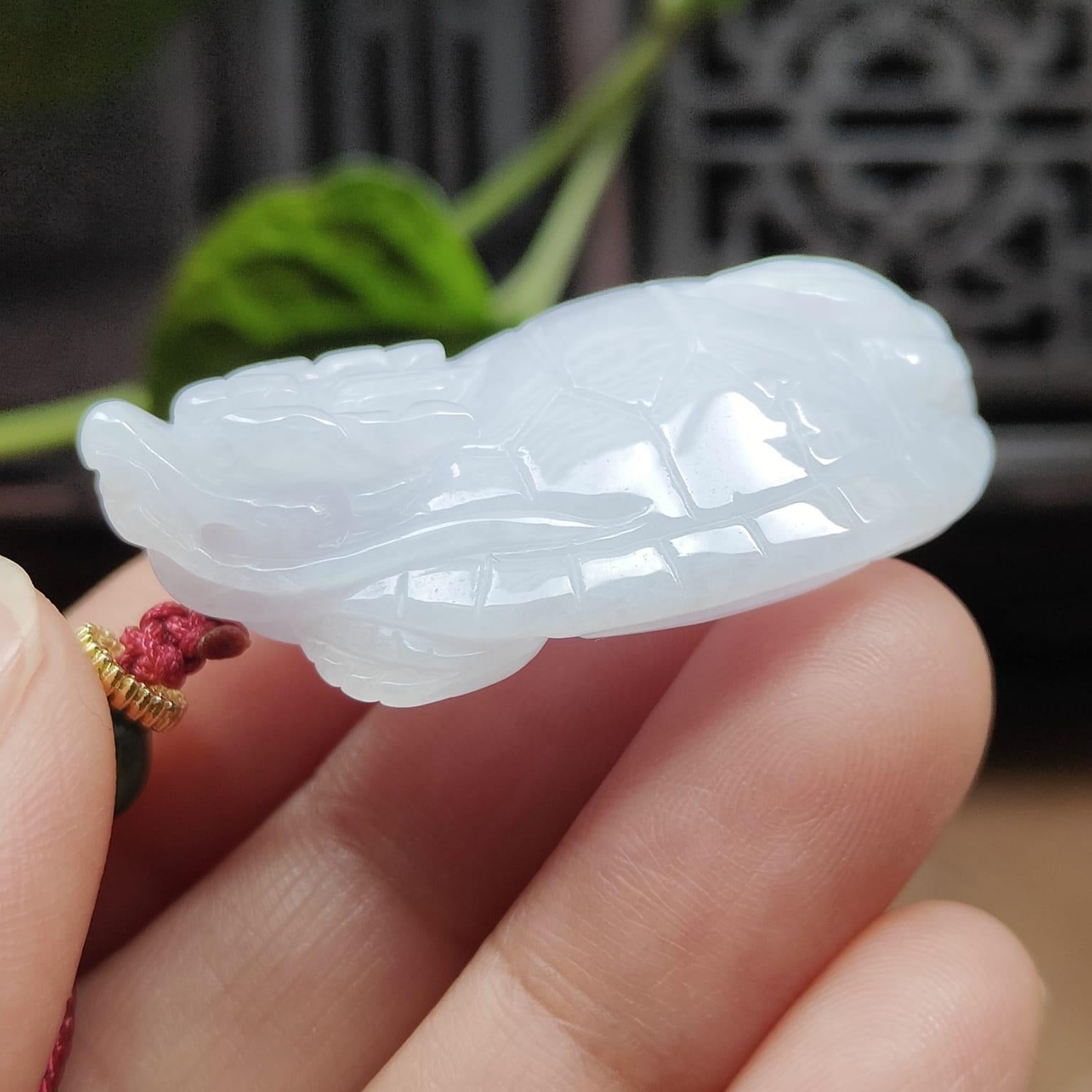 Crafted as Dragon Turtle Pendant on Natural Type A Jadeite Jade certificate weighs 18.38 grams, measurement 41 * 27.6 * 11.6 mm (pendant375) Yi Pin Qian Jadeites Jade Jewelry ~Your Precious Quintessential ~ Singapore