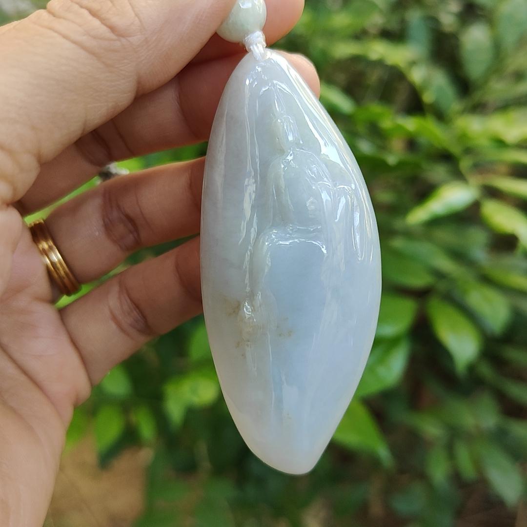 Crafted as Faceless Buddha with Natural Type A Jadeite Jade as Pendant, certificate weighs 40.68 grams, measurement 69.5 * 29.5 * 11.6 mm (pendant314) Yi Pin Qian Jadeites Jade Jewelry ~Your Precious Quintessential ~ Singapore
