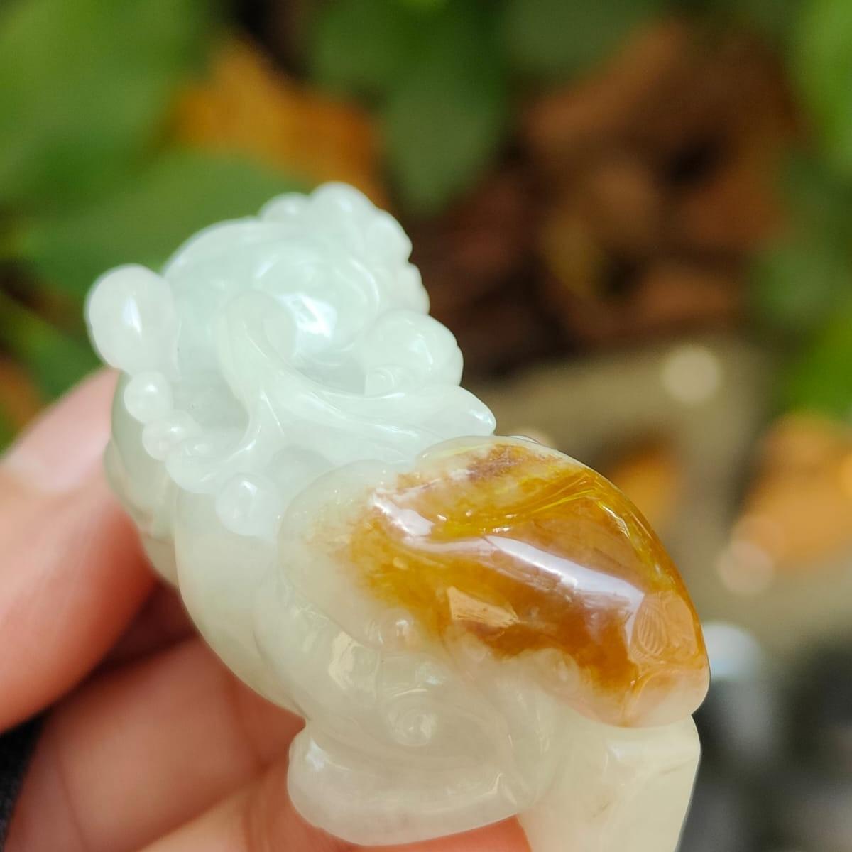 Pixiu Jadeite Carving – Wealth & Protection Symbol, Natural Type A (Certified 183318157 - SKU:pendant399) Yi Pin Qian Jadeites Jade Jewelry ~Your Precious Quintessential ~ Singapore