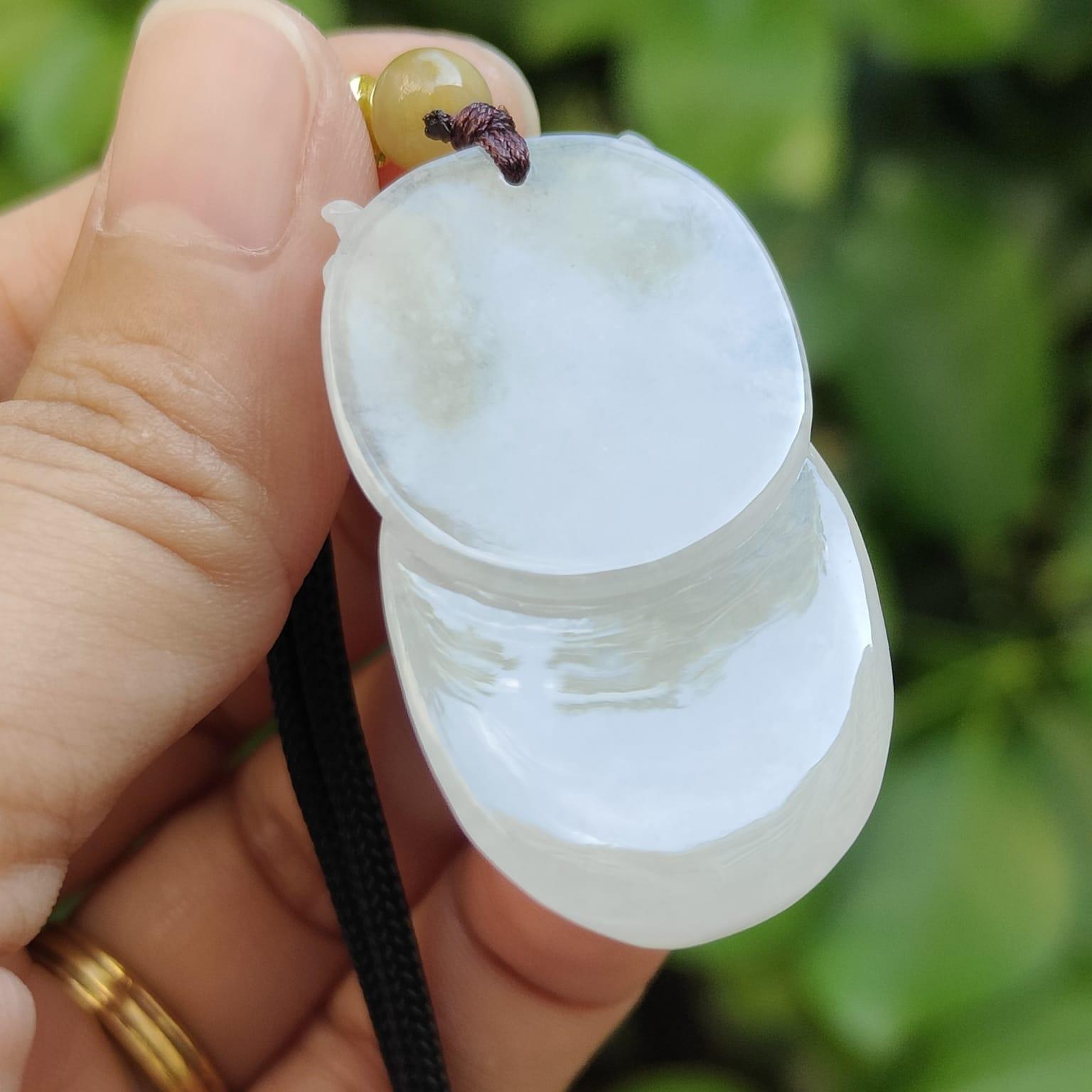 #Sold - Fortune God Pendant Natural Type A Jadeite Jade certificate weighs 15.35 grams, measurement 40.3 * 22.8 * 9.5 mm (pendant395)