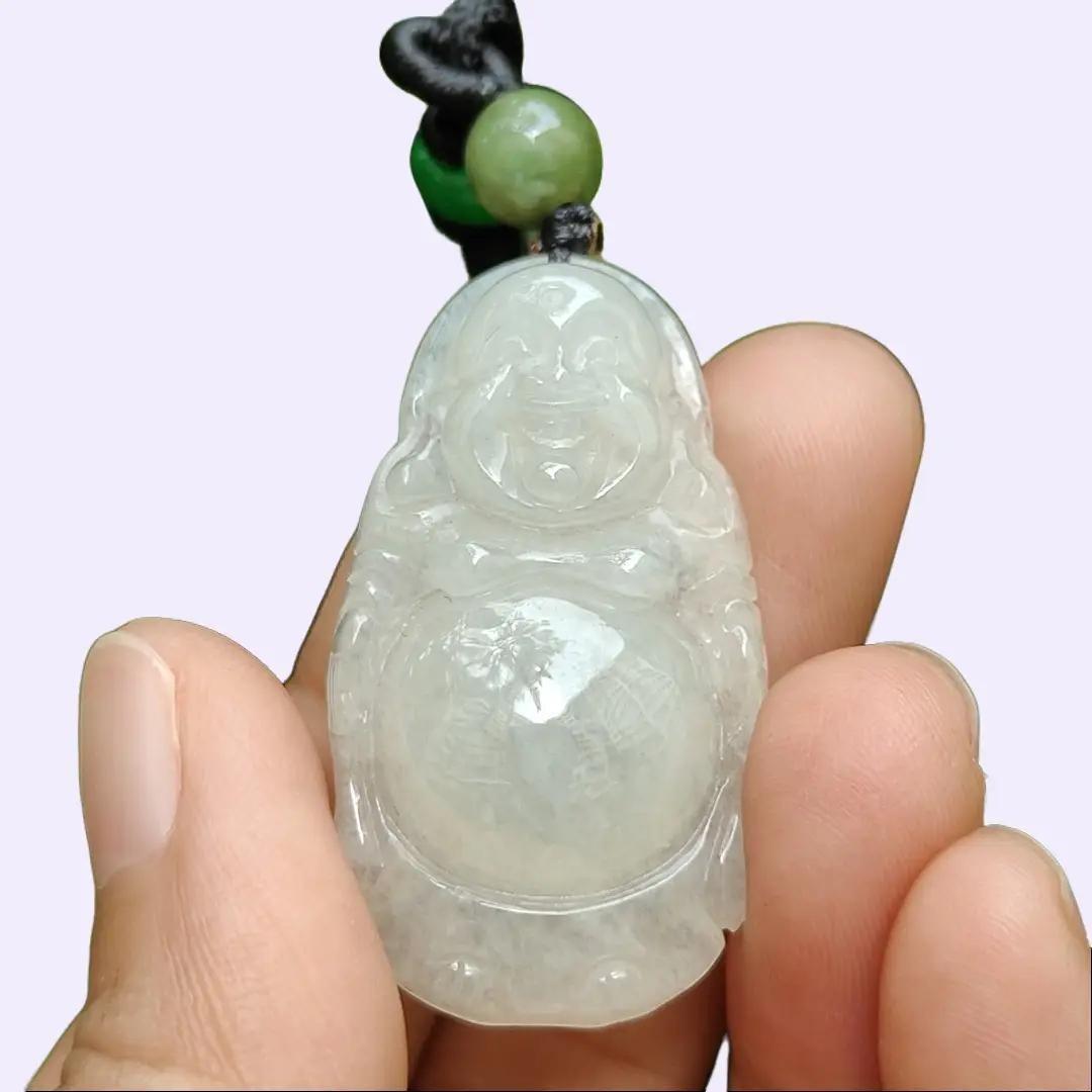 New Stock Sg Seller - Crafted as Standing Milo Buddha Natural Type A Jadeite Jade as Pendant certificate weighs 8.73 grams, measurement 38 * 21.3 * 7.6 mm (pendant351) Yi Pin Qian Jadeites Jade Jewelry ~Your Precious Quintessential ~ Singapore