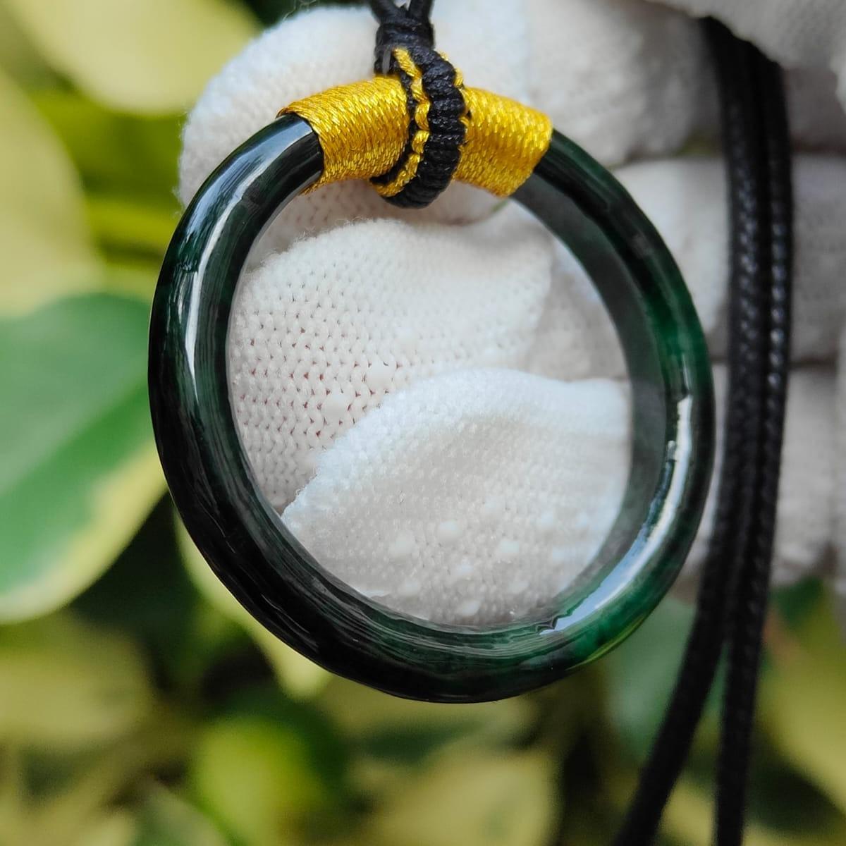 🌀 Rare Green Hoop Jadeite Pendant 🌱 | Zi Wei Dou Shu-Enhanced for Singapore’s Achievers (Sku: pendant451)