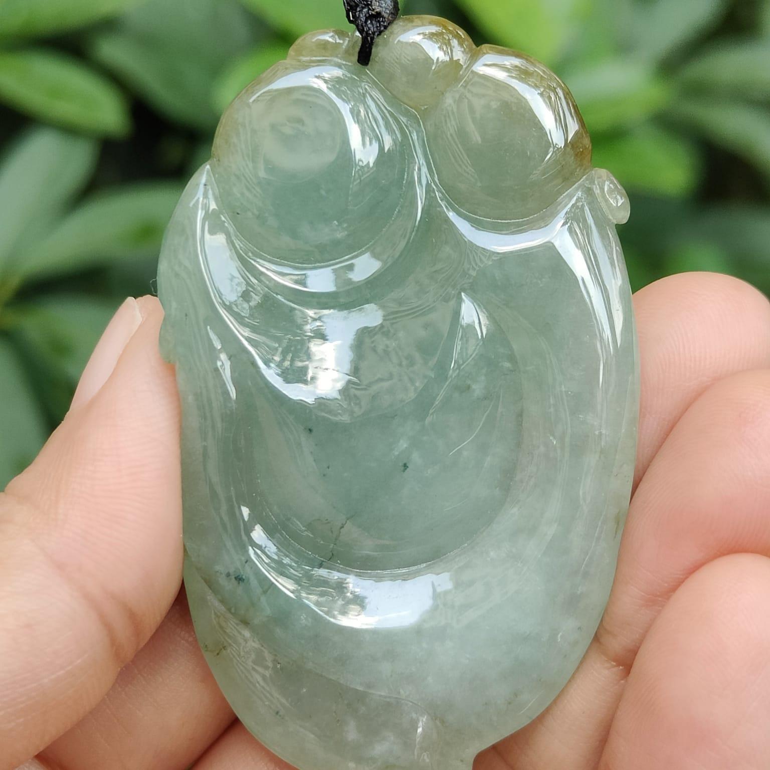 Latest Arrival crafted as Milo Buddha on High Quality Natural Type A Jadeite Jade as Pendant Necklace with certificate weighs 39.75 grams, measurement 59.6 * 36.8 * 10.8 (pendant325) Yi Pin Qian Jadeites Jade Jewelry ~Your Precious Quintessential ~ Singapore