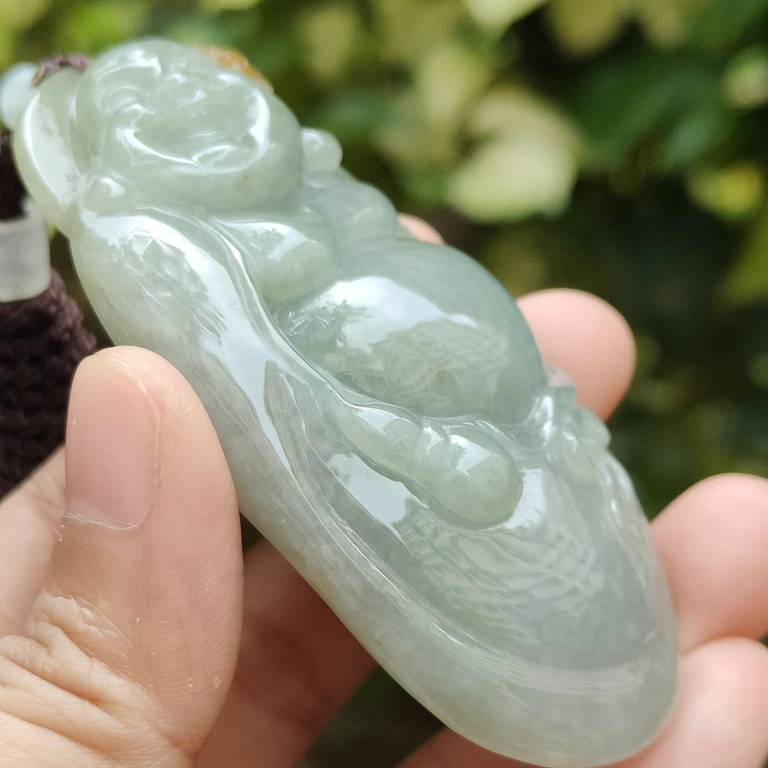 Laughing Buddha Jadeite Carving – Symbol of Joy & Fortune, Natural Type A (Certified 920770030646 SKU: pendant401) Yi Pin Qian Jadeites Jade Jewelry ~Your Precious Quintessential ~ Singapore