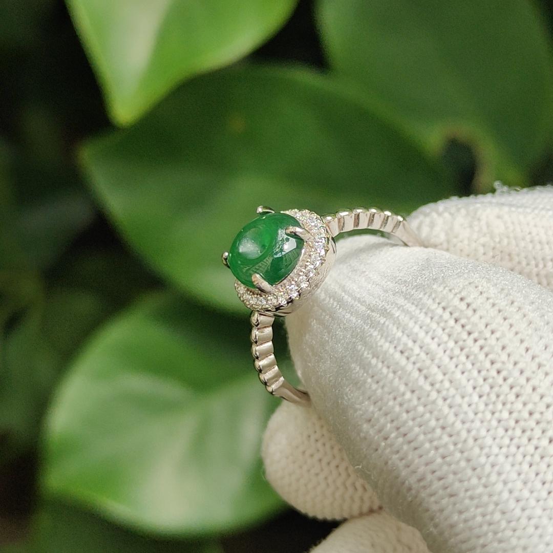 Sg Local New Arrival - Free size adjustable S925 Ring with crafting of dounut shape Natural Type A Green Jadeite Jade, certificate weighs 2.18 grams, measurement 7.7 * 7.5 * 2.7 mm (s925ring21) Yi Pin Qian Jadeites Jade Jewelry ~Your Precious Quintessential ~ Singapore
