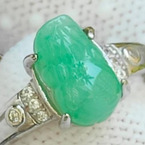 Wood Energy Pixiu Ring 🌱- Growth Catalyst (Sku: s925ring34) Yi Pin Qian Jadeites Jade Jewelry ~Your Precious Quintessential ~ Singapore