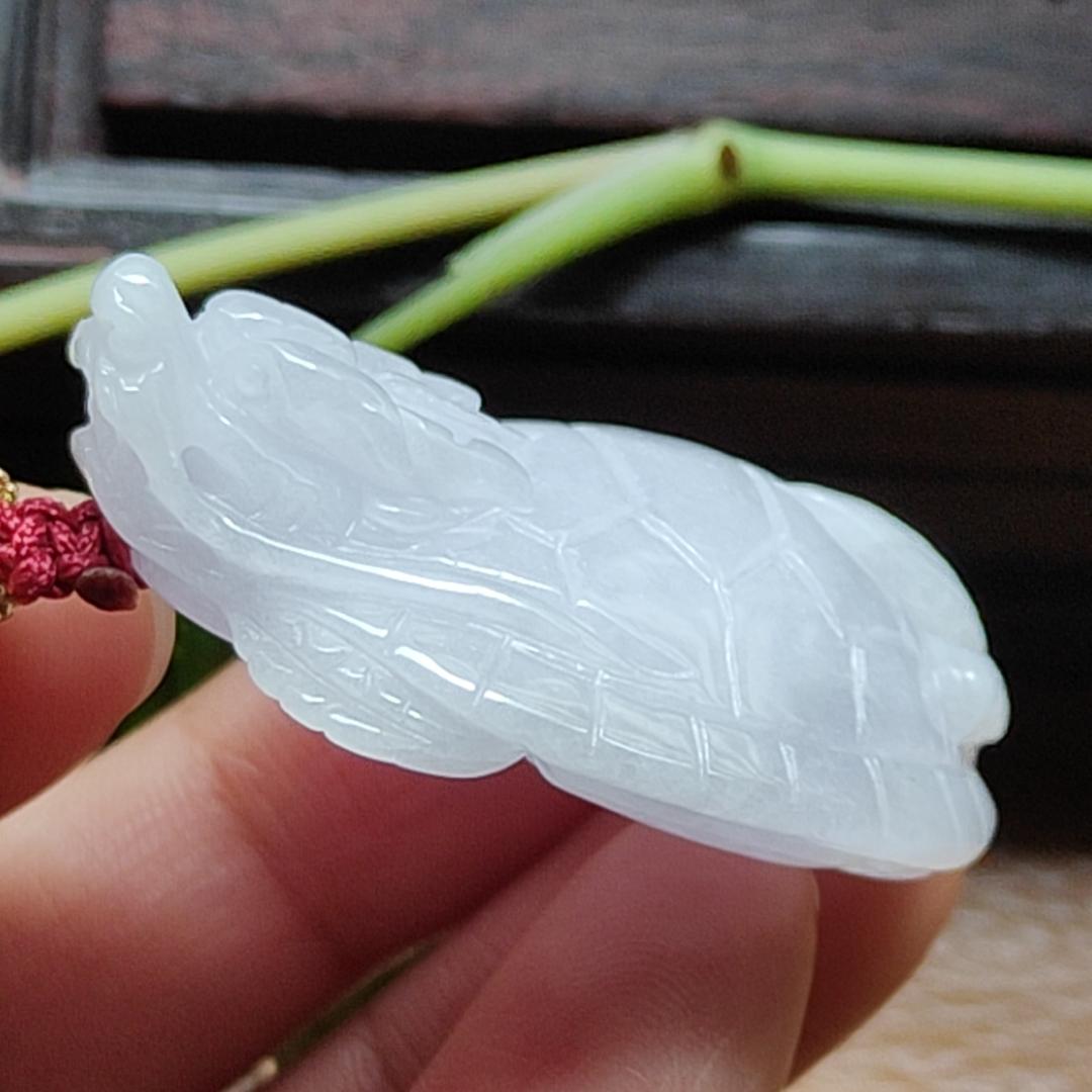 Crafted as Dragon Turtle Pendant on Natural Type A Jadeite Jade certificate weighs 18.38 grams, measurement 41 * 27.6 * 11.6 mm (pendant375) Yi Pin Qian Jadeites Jade Jewelry ~Your Precious Quintessential ~ Singapore