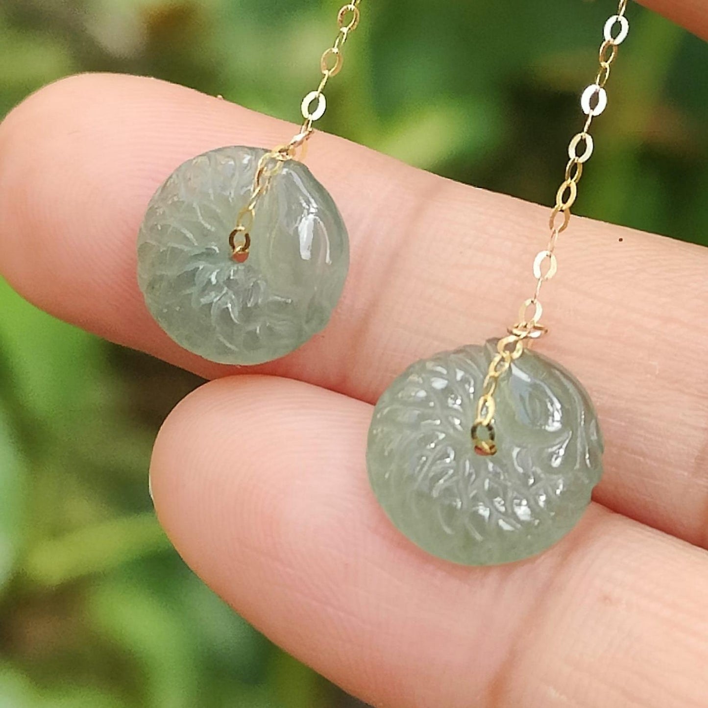 ⚖️ Gold & Jade Equilibrium Earrings - Metal's Strength, Water's Clarity (Sku: 18k16) Yi Pin Qian Jadeites Jade Jewelry ~Your Precious Quintessential ~ Singapore