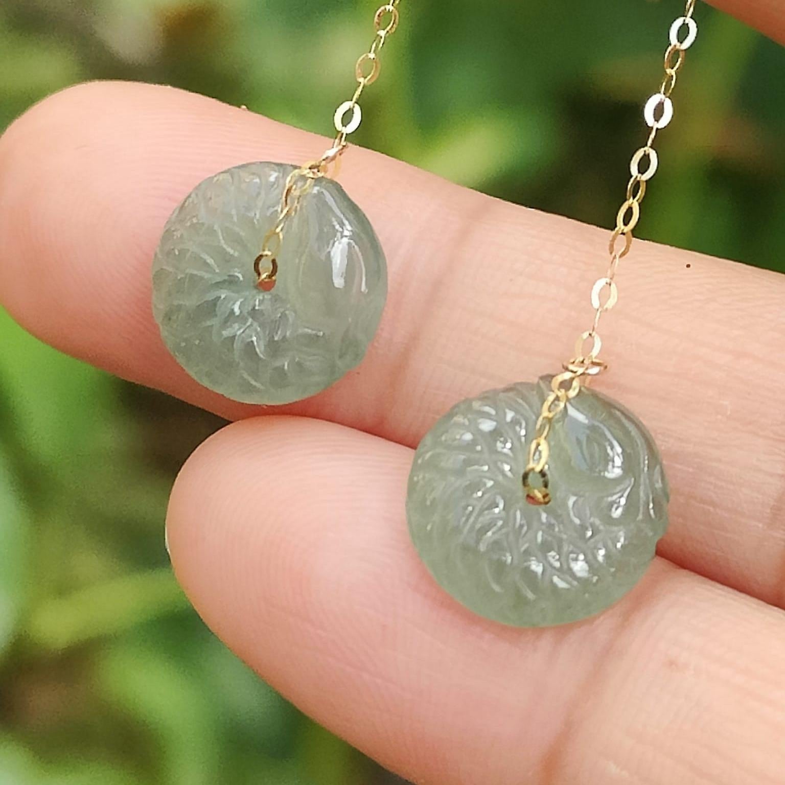 ⚖️ Gold & Jade Equilibrium Earrings - Metal's Strength, Water's Clarity (Sku: 18k16) Yi Pin Qian Jadeites Jade Jewelry ~Your Precious Quintessential ~ Singapore