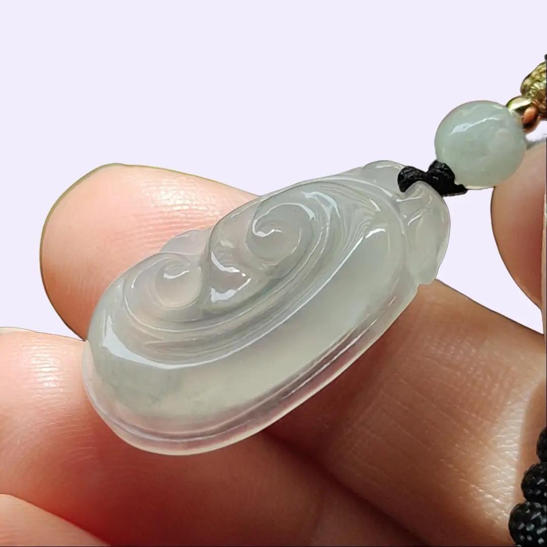Crafted as Ruyi Pendant on Natural Type A Jadeite Jade certificate weighs 2.86 grams, measurement 24.6 * 15.1 * 4.3 mm (pendant376) Yi Pin Qian Jadeites Jade Jewelry ~Your Precious Quintessential ~ Singapore