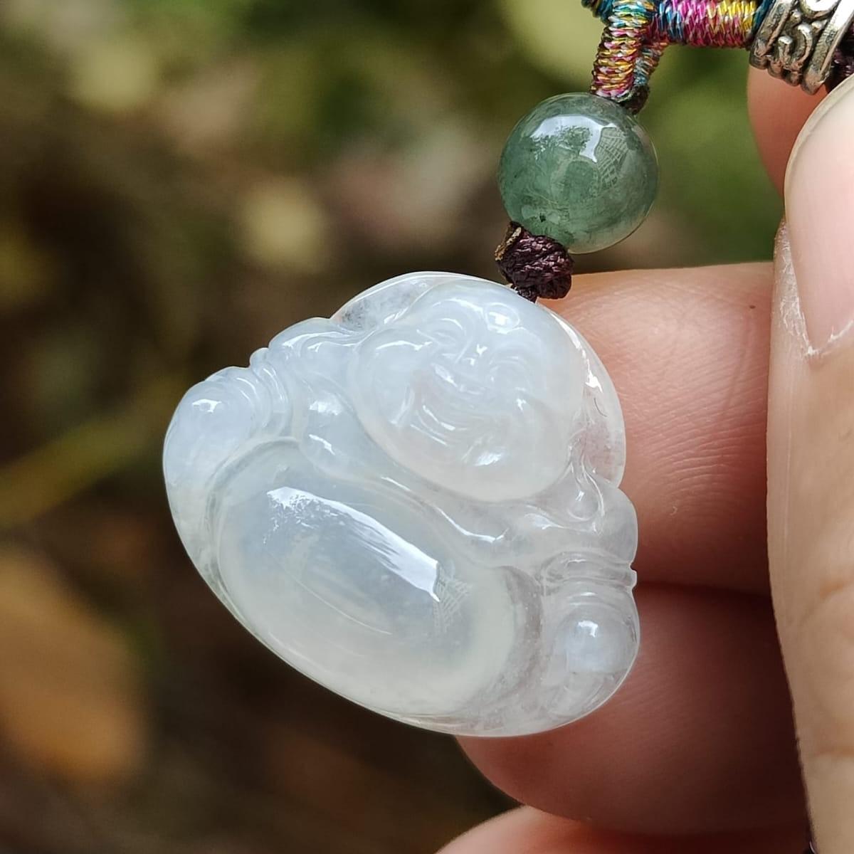 New Arrival Sg Local Seller - Natural Type A Jadeite Jade crafted as Milo Buddha Pendant certificate weighs 3.76 grams, measurement 18.6 * 22.3 * 6.2 mm (pendant352) Yi Pin Qian Jadeites Jade Jewelry ~Your Precious Quintessential ~ Singapore
