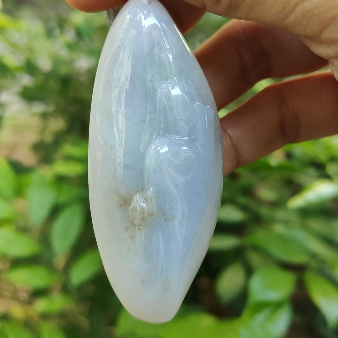 Crafted as Faceless Buddha with Natural Type A Jadeite Jade as Pendant, certificate weighs 40.68 grams, measurement 69.5 * 29.5 * 11.6 mm (pendant314) Yi Pin Qian Jadeites Jade Jewelry ~Your Precious Quintessential ~ Singapore