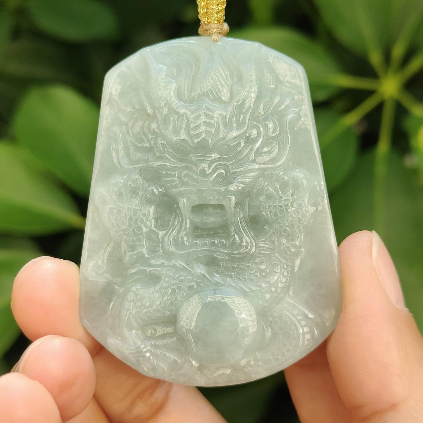 Crafted as Dragon Pendant on Natural Type A Jadeite Jade certificate weighs 40.23 grams, measurement 59 * 45.8 * 8.7 mm - SG Local Seller (pendant341) Yi Pin Qian Jadeites Jade Jewelry ~Your Precious Quintessential ~ Singapore