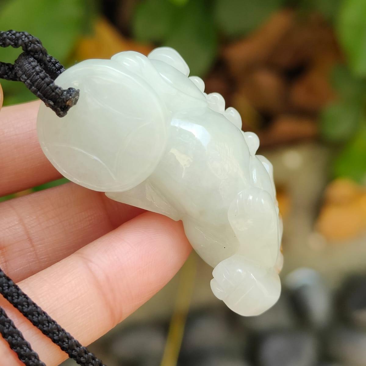 Pixiu Jadeite Carving – Wealth & Protection Symbol, Natural Type A (Certified 183318157 - SKU:pendant399) Yi Pin Qian Jadeites Jade Jewelry ~Your Precious Quintessential ~ Singapore