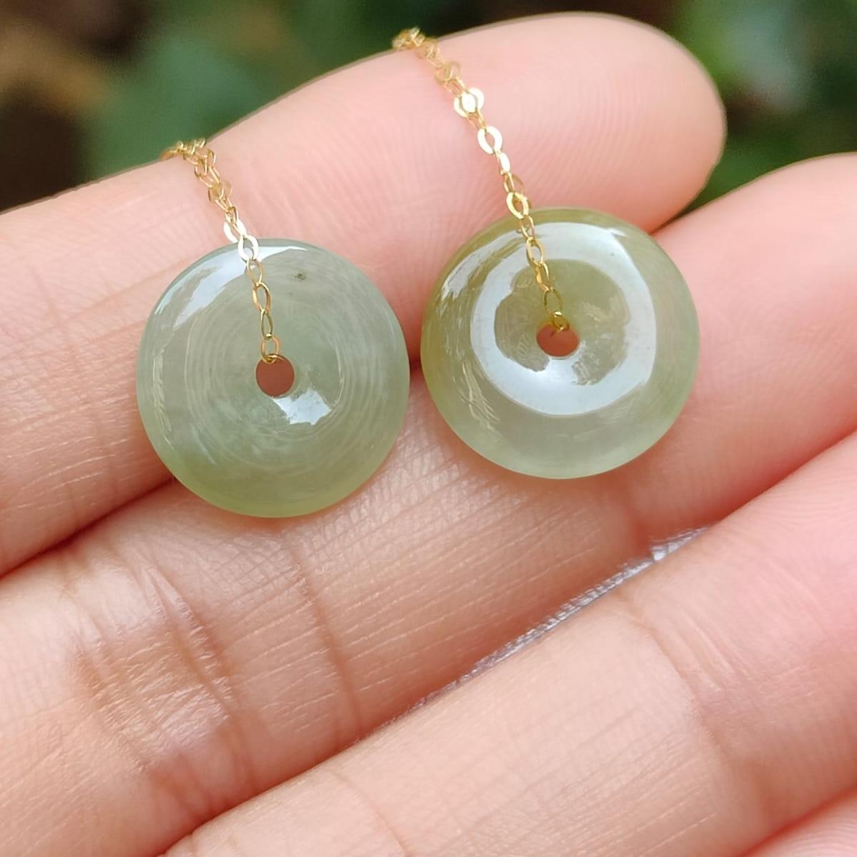 Wood Energy Jade Earrings 🌱- Golden Growth (Sku: 18k18) Yi Pin Qian Jadeites Jade Jewelry ~Your Precious Quintessential ~ Singapore