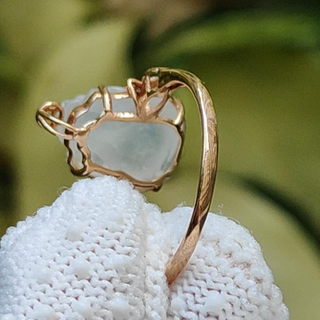 Icy Translucent Natural Type A Jadeite Jade Crafted as Pixiu set on 18k as Ring, certificate weighs 2.22 grams, measurement 11.7 * 9.8 * 5.8 mm (18kring40) Yi Pin Qian Jadeites Jade Jewelry ~Your Precious Quintessential ~ Singapore