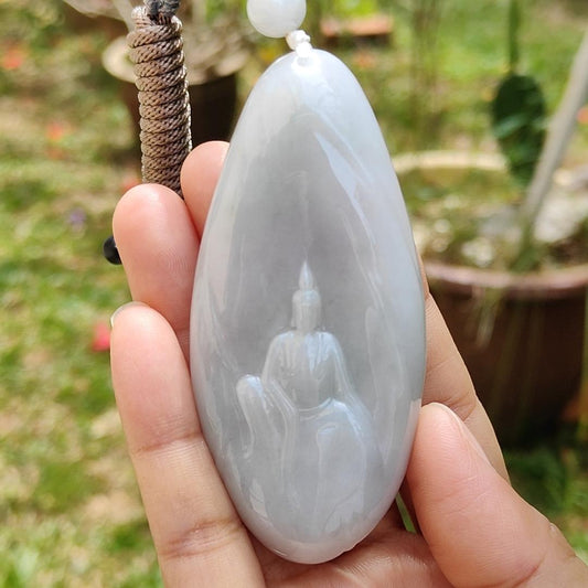 Limited time offer - Crafted with faceless buddha on Natural Type A Jadeite Jade as a Pendant with certificate weigh 77.91 grams, measurement 80.8 * 37.3 * 12.6 mm (pendant210) Yi Pin Qian