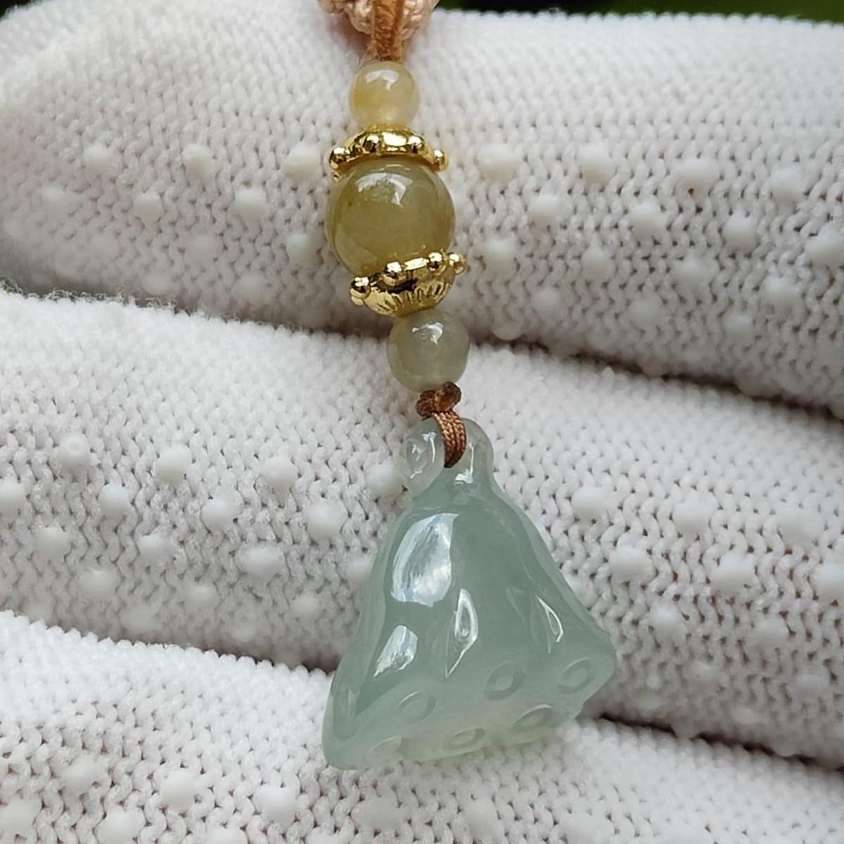 🌱 Natural Type A Jadeite Jade Lotus Pod Pendant 🔥 | Energy Aligned for Singapore’s Urban Spirit (Sku: pendant450)
