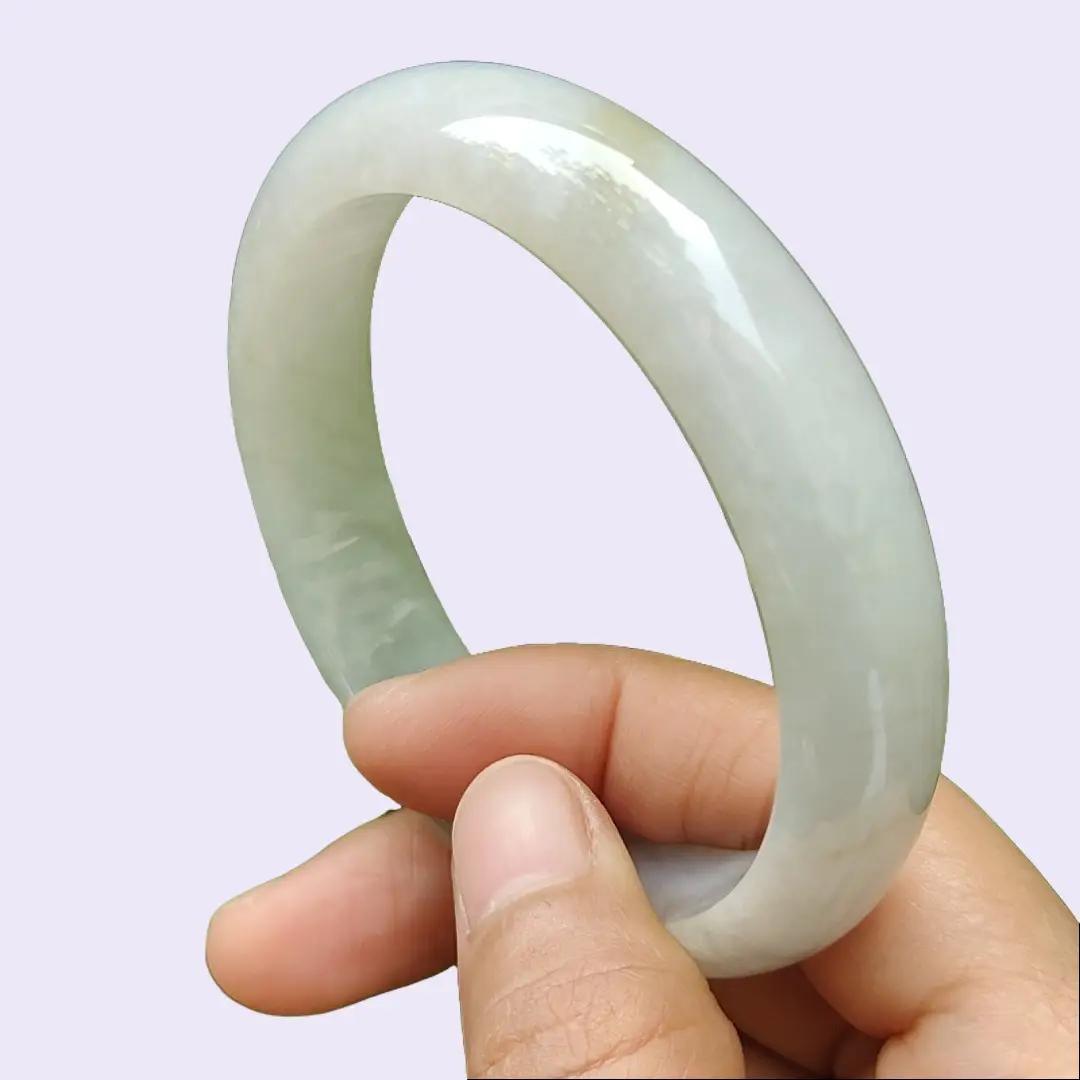 Singapore New Arrival 57.5 mm Crafted as Peace Bangle Natural Type A Jadeite Jade Jewellery certificate weighs 52.21 grams, Width: 13.1 * Thick: 7.1 mm (bangle18) Yi Pin Qian Jadeites Jade Jewelry ~Your Precious Quintessential ~ Singapore