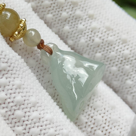 🌱 Natural Type A Jadeite Jade Lotus Pod Pendant 🔥 | Energy Aligned for Singapore’s Urban Spirit (Sku: pendant450)