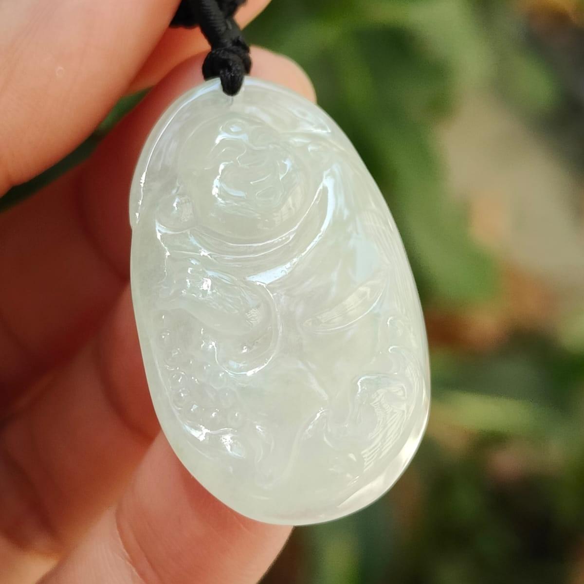 Wood Element Jade Buddha - Growth & Compassion Carved in Stone (Sku: pendant423) Yi Pin Qian Jadeites Jade Jewelry ~Your Precious Quintessential ~ Singapore