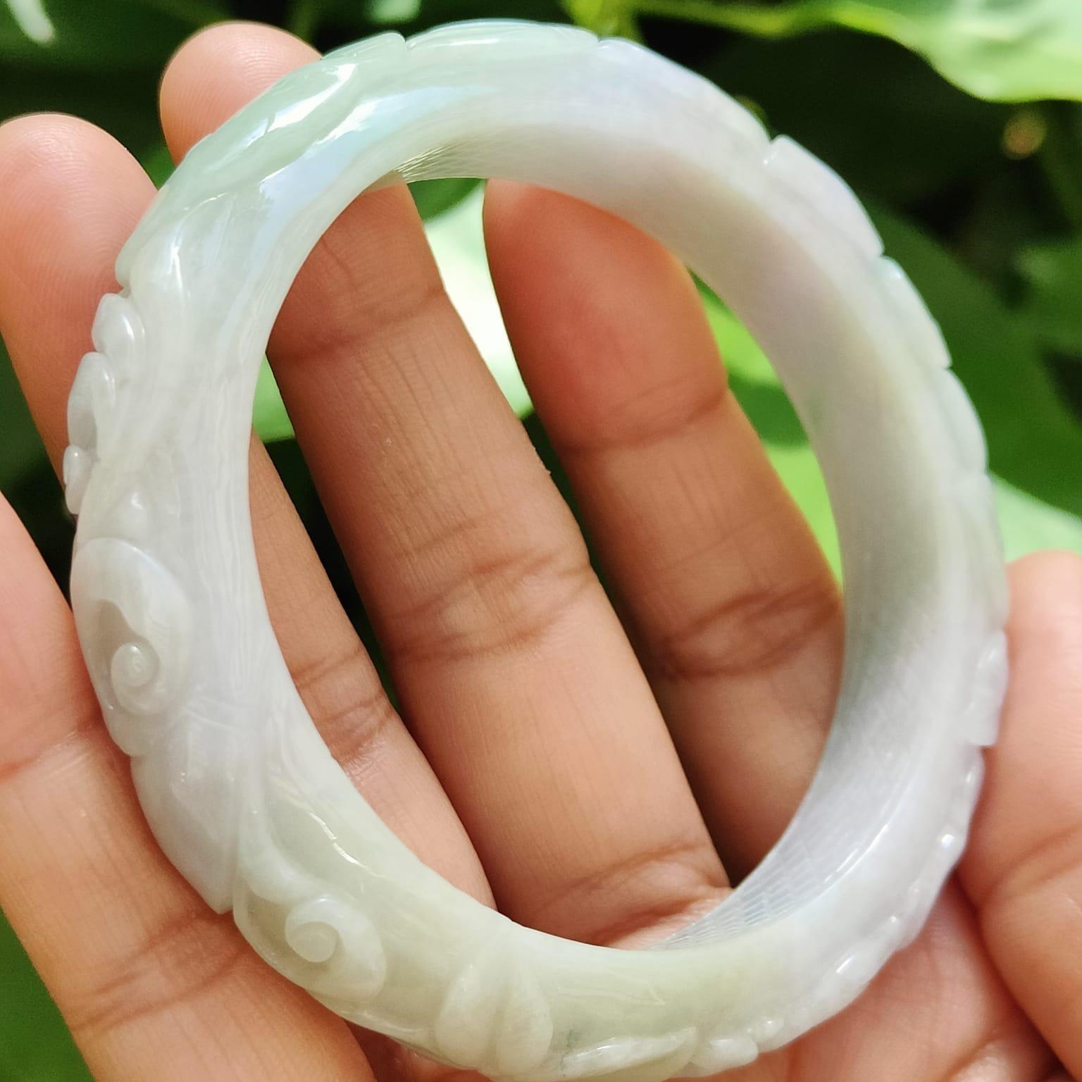 "Whispers of Nature" Dual-Colored Jadeite Bangle – Harmony in Every Hue (Sku: bangle31) Yi Pin Qian Jadeites Jade Jewelry ~Your Precious Quintessential ~ Singapore