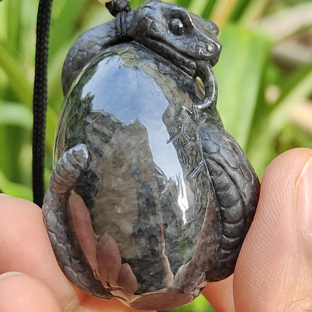 Latest Arrival Sg Local Seller Crafted as Snake Pendant Natural Type A Jadeite Jade certificate weighs 78.16 grams, measurement 51.2 * 31.3 * 33 mm (pendant 359) Yi Pin Qian Jadeites Jade Jewelry ~Your Precious Quintessential ~ Singapore