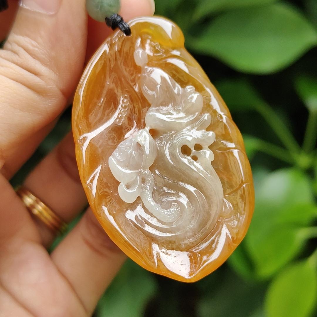 Crafted as The Enlightenment Pendant Rare Premium Natural Type A Jadeite Jade certificate weighs 15.96 grams, measurement 52.8 * 31.8 * 7 mm (pendant357) Yi Pin Qian Jadeites Jade Jewelry ~Your Precious Quintessential ~ Singapore