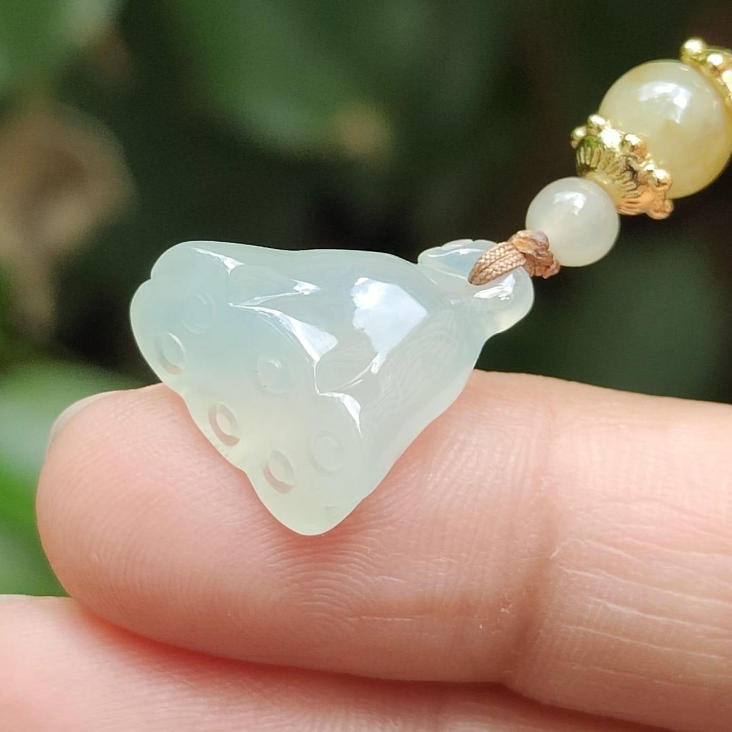 🌱 Natural Type A Jadeite Jade Lotus Pod Pendant 🔥 | Energy Aligned for Singapore’s Urban Spirit (Sku: pendant450)
