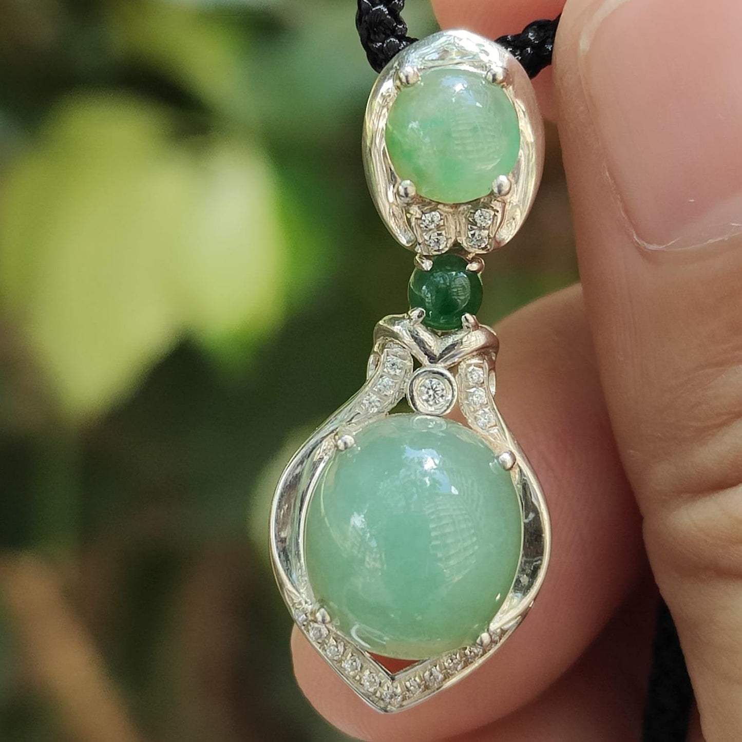 Wood & Water Jadeite Career Pendant - Professional Qi Accelerator (Sku: s925p11) Yi Pin Qian Jadeites Jade Jewelry ~Your Precious Quintessential ~ Singapore