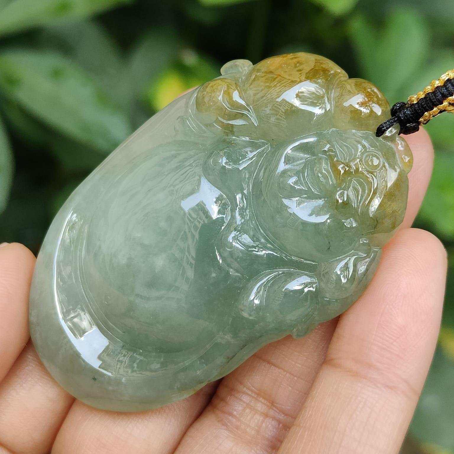 Latest Arrival crafted as Milo Buddha on High Quality Natural Type A Jadeite Jade as Pendant Necklace with certificate weighs 39.75 grams, measurement 59.6 * 36.8 * 10.8 (pendant325) Yi Pin Qian Jadeites Jade Jewelry ~Your Precious Quintessential ~ Singapore