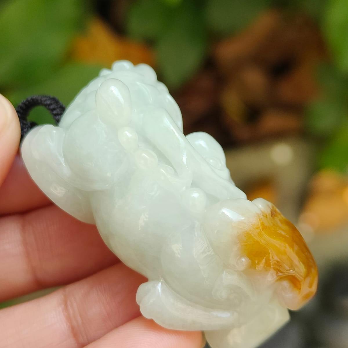 Pixiu Jadeite Carving – Wealth & Protection Symbol, Natural Type A (Certified 183318157 - SKU:pendant399) Yi Pin Qian Jadeites Jade Jewelry ~Your Precious Quintessential ~ Singapore
