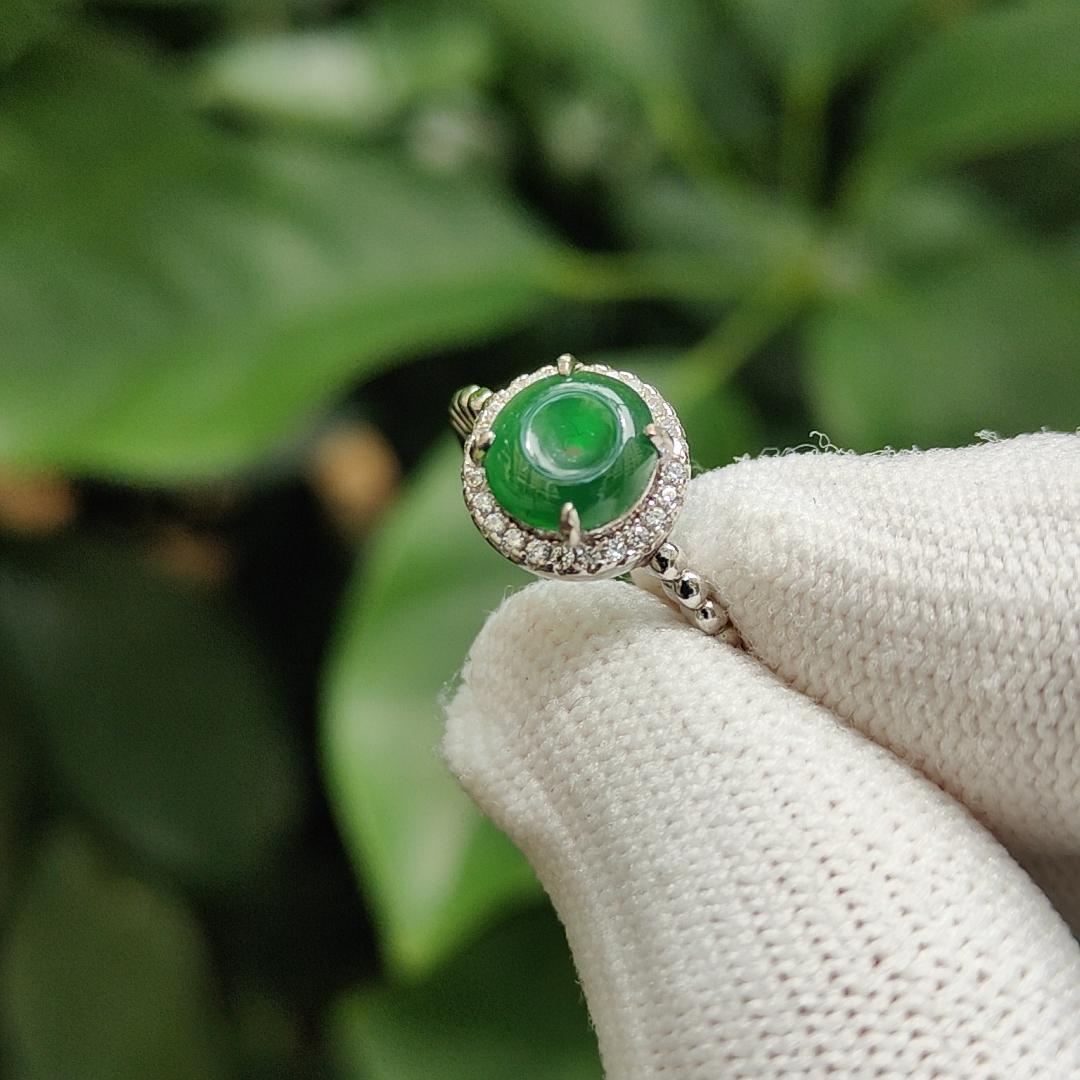 Sg Local New Arrival - Free size adjustable S925 Ring with crafting of dounut shape Natural Type A Green Jadeite Jade, certificate weighs 2.18 grams, measurement 7.7 * 7.5 * 2.7 mm (s925ring21) Yi Pin Qian Jadeites Jade Jewelry ~Your Precious Quintessential ~ Singapore