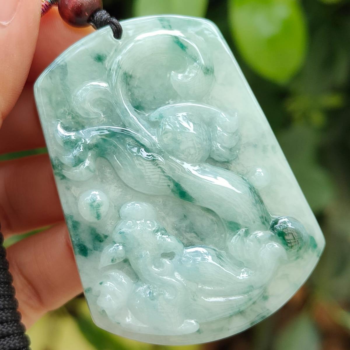 Hydraulic Sovereign Pixiu Talisman - Type A Natura Jadeite Pendant (Sku: pendant416) Yi Pin Qian Jadeites Jade Jewelry ~Your Precious Quintessential ~ Singapore
