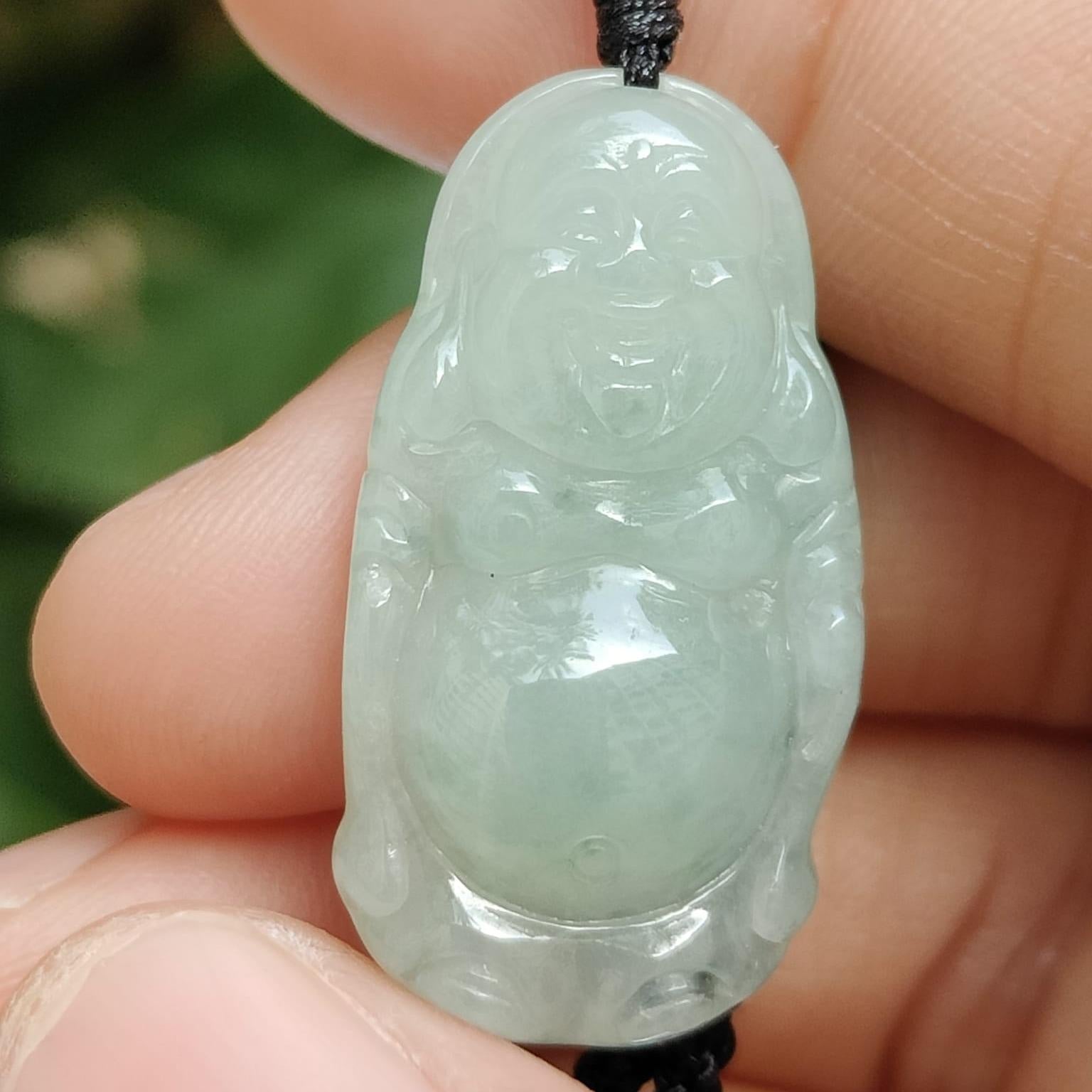 Wood Energy Buddha Pendant 🌱- Laughing Harmony (Sku: pendant431) Yi Pin Qian Jadeites Jade Jewelry ~Your Precious Quintessential ~ Singapore