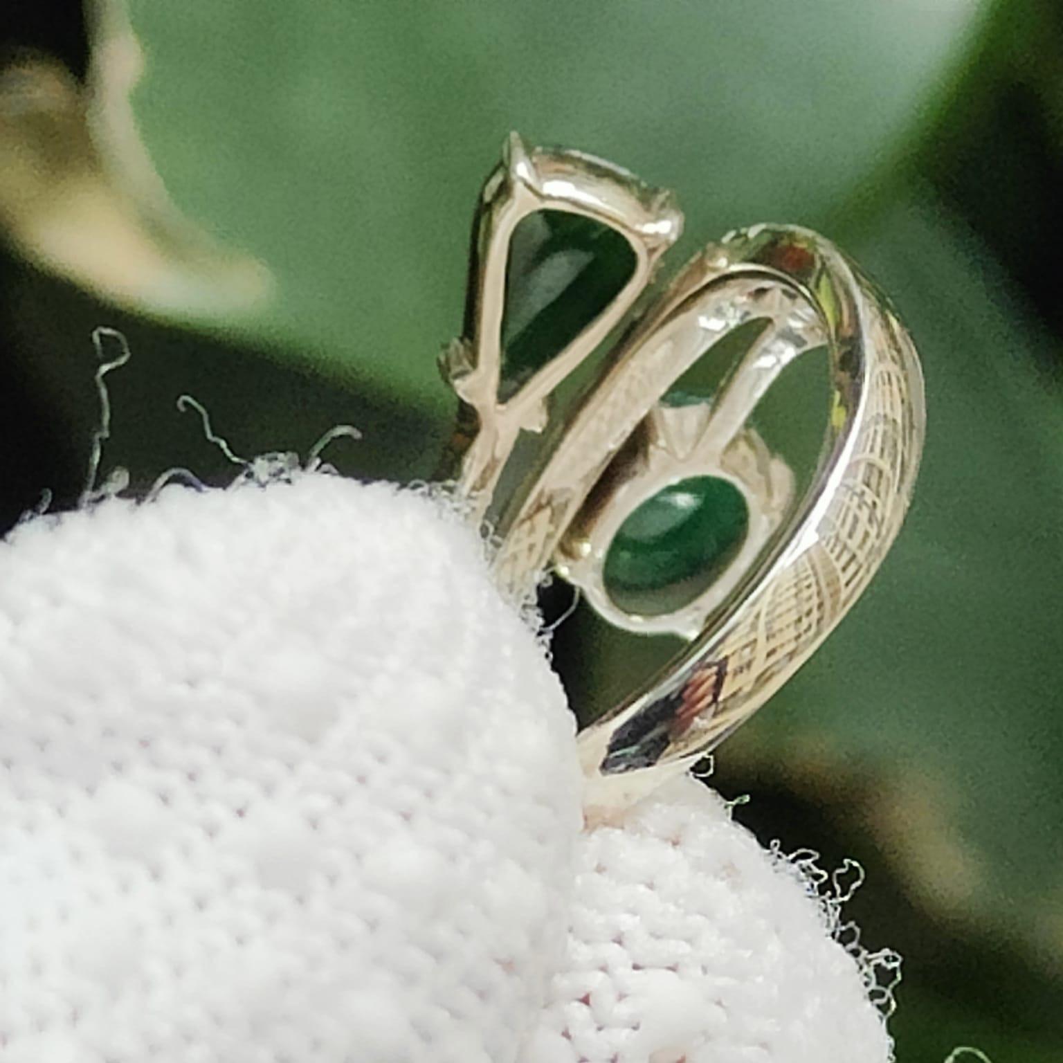 Water Element Jade Ring 💧- Deep Forest Energy (Sku: s925ring32) Yi Pin Qian Jadeites Jade Jewelry ~Your Precious Quintessential ~ Singapore