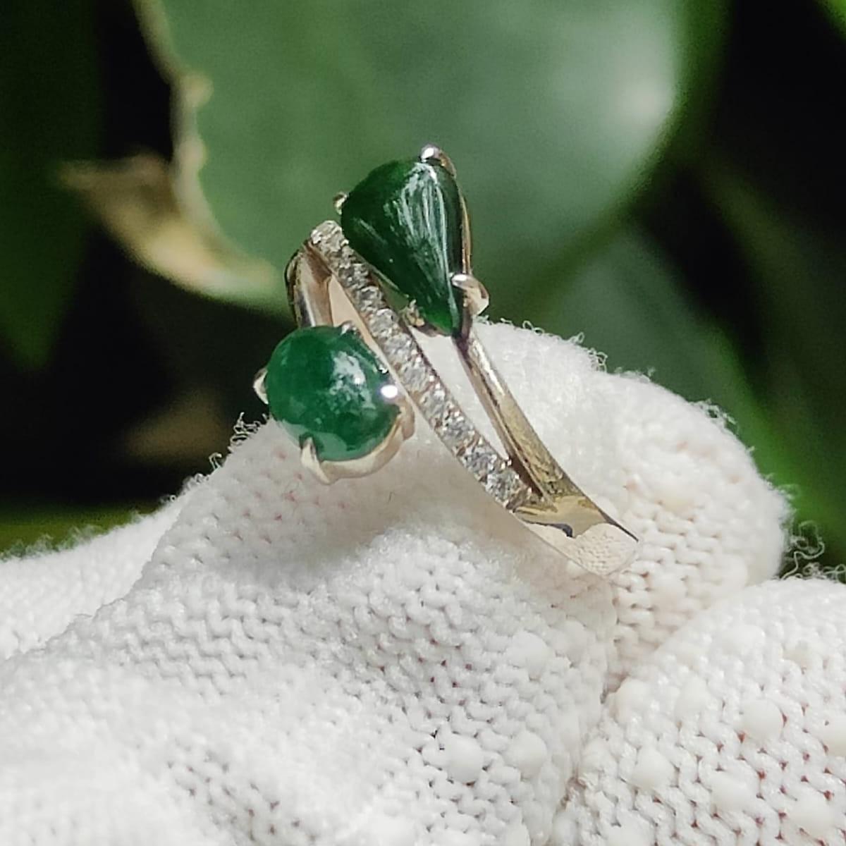 Water Element Jade Ring 💧- Deep Forest Energy (Sku: s925ring32) Yi Pin Qian Jadeites Jade Jewelry ~Your Precious Quintessential ~ Singapore