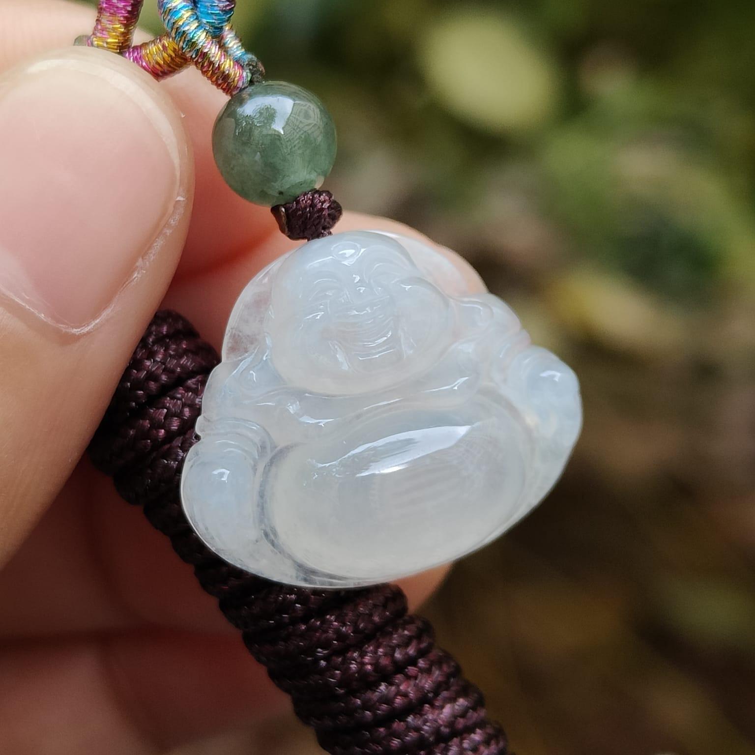 New Arrival Sg Local Seller - Natural Type A Jadeite Jade crafted as Milo Buddha Pendant certificate weighs 3.76 grams, measurement 18.6 * 22.3 * 6.2 mm (pendant352) Yi Pin Qian Jadeites Jade Jewelry ~Your Precious Quintessential ~ Singapore