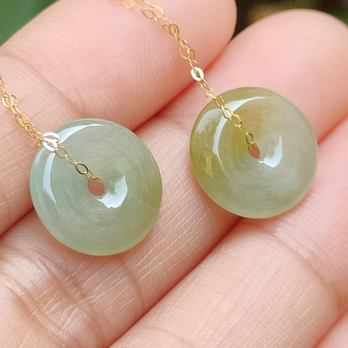Wood Energy Jade Earrings 🌱- Golden Growth (Sku: 18k18) Yi Pin Qian Jadeites Jade Jewelry ~Your Precious Quintessential ~ Singapore