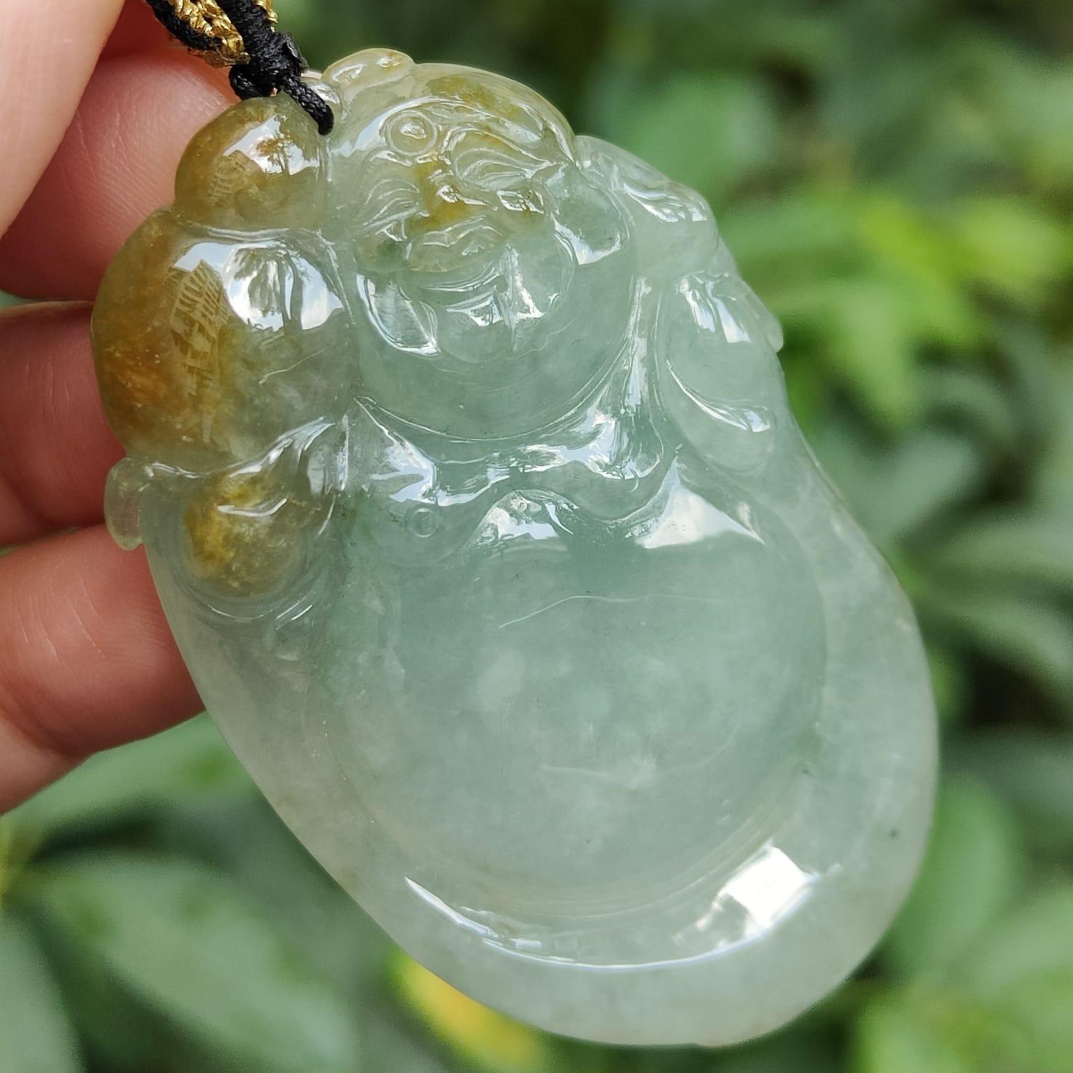 Latest Arrival crafted as Milo Buddha on High Quality Natural Type A Jadeite Jade as Pendant Necklace with certificate weighs 39.75 grams, measurement 59.6 * 36.8 * 10.8 (pendant325) Yi Pin Qian Jadeites Jade Jewelry ~Your Precious Quintessential ~ Singapore