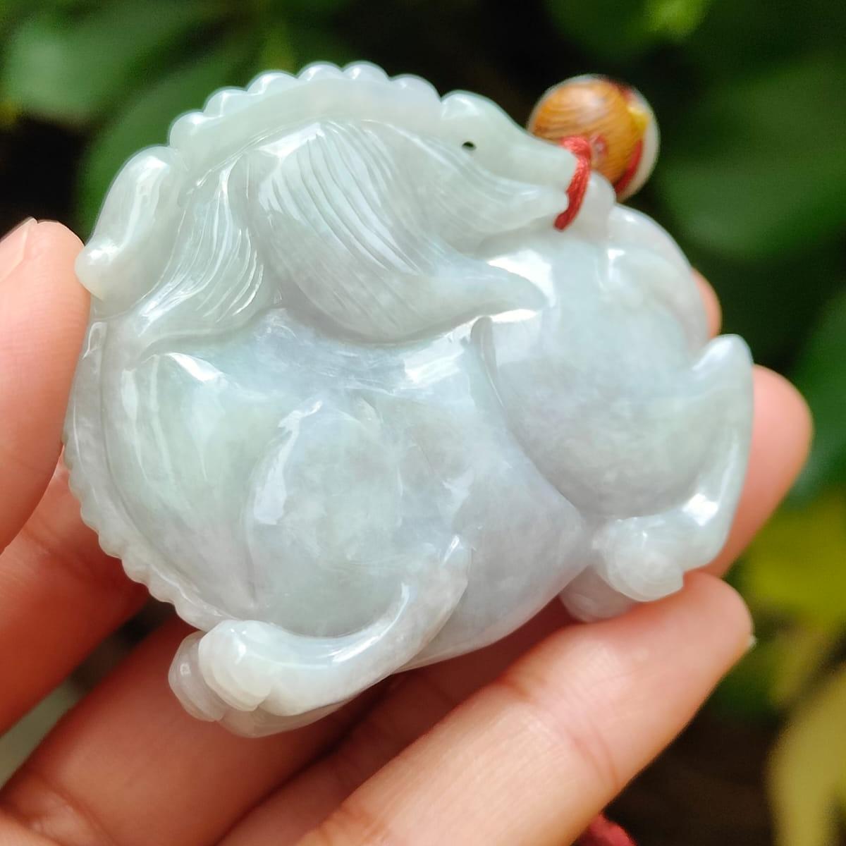 Guardian Pixiu Hand Carving – Five Elements Energy, Vintage Jadeite, Certified Type A (Sku: Hand10) Yi Pin Qian Jadeites Jade Jewelry ~Your Precious Quintessential ~ Singapore