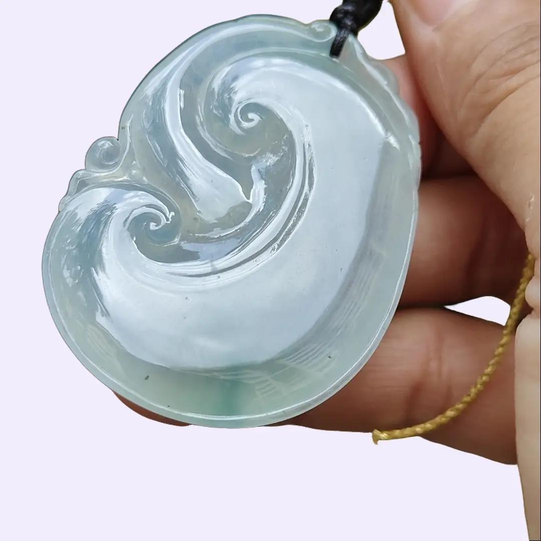 Premium Quality Icy Translucent Ruyi Pendant Natural Type A Jadeite Jade certificate weighs 25.87 grams, measurement 48.2 * 35.3 * 7.2 mm (pendant391) Yi Pin Qian Jadeites Jade Jewelry ~Your Precious Quintessential ~ Singapore