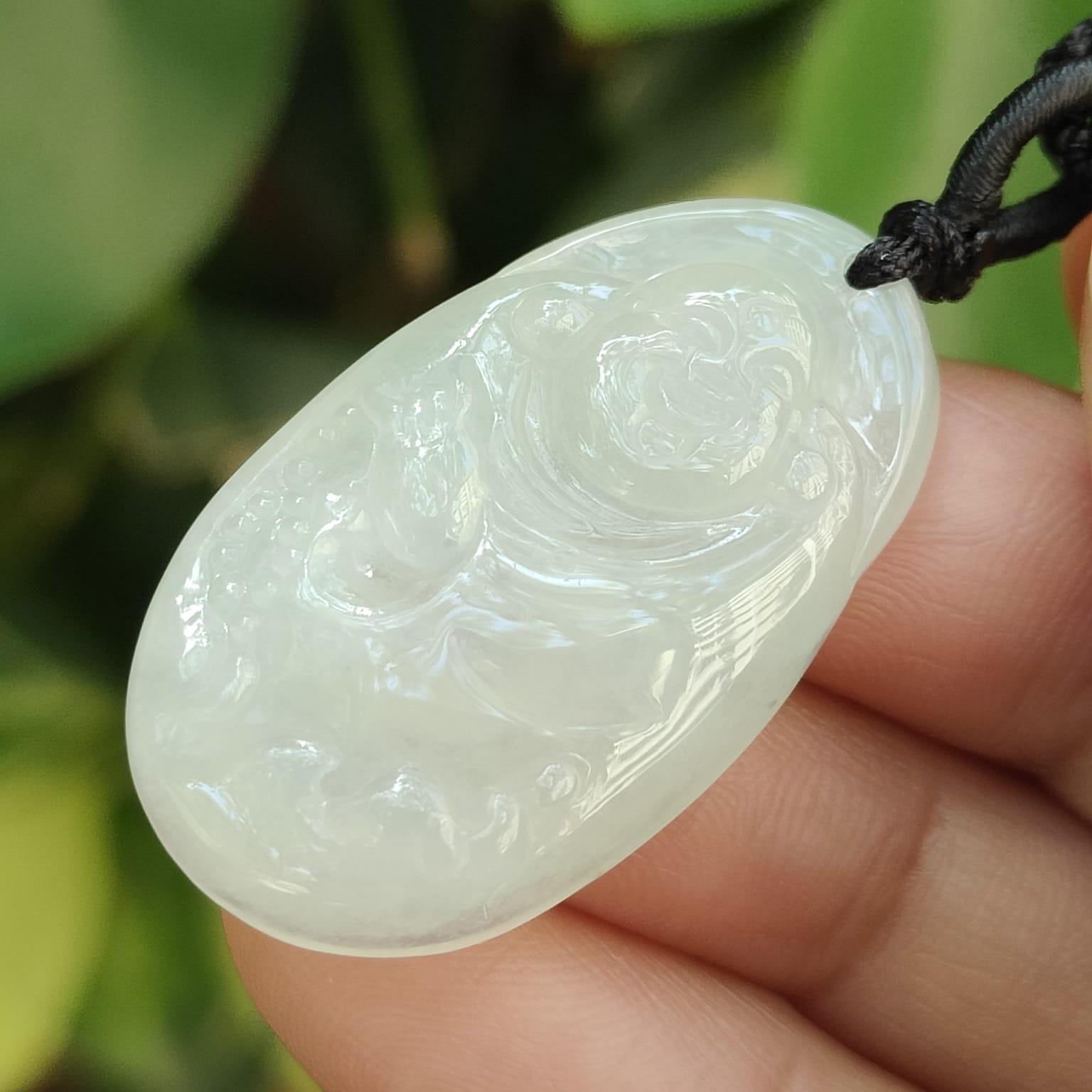 Wood Element Jade Buddha - Growth & Compassion Carved in Stone (Sku: pendant423) Yi Pin Qian Jadeites Jade Jewelry ~Your Precious Quintessential ~ Singapore
