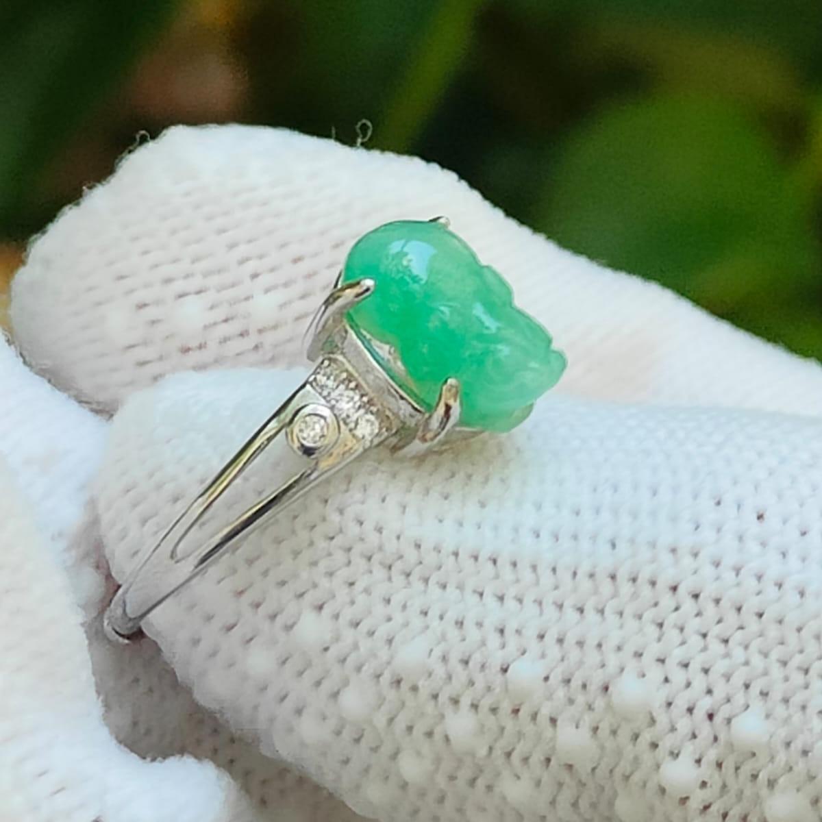 Wood Energy Pixiu Ring 🌱- Growth Catalyst (Sku: s925ring34) Yi Pin Qian Jadeites Jade Jewelry ~Your Precious Quintessential ~ Singapore