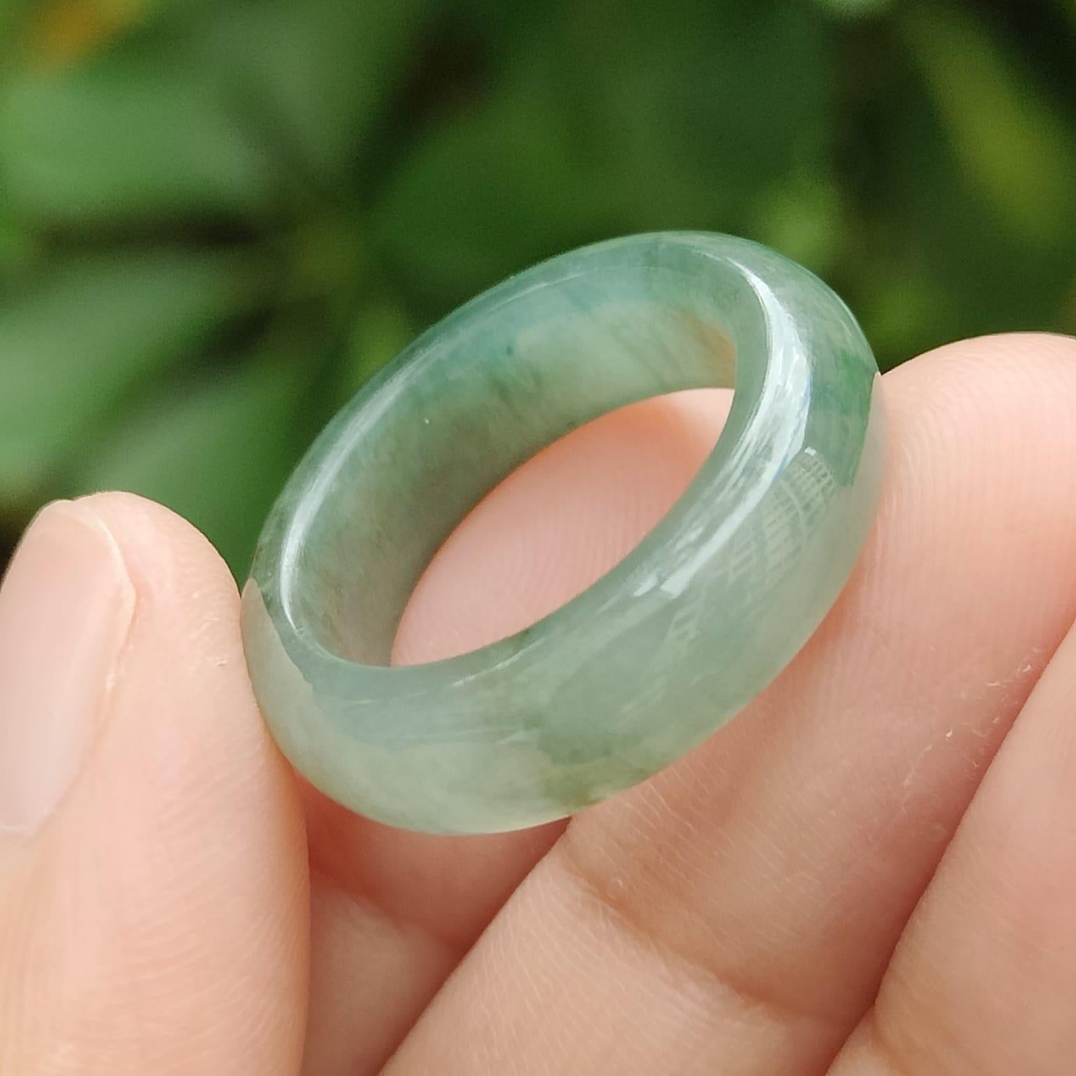 Wood Element Harmony Ring - Natural Type A Jadeite Jade Unisex Band (Sku: ring16) Yi Pin Qian Jadeites Jade Jewelry ~Your Precious Quintessential ~ Singapore