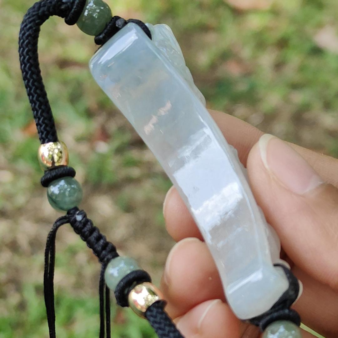 High Quality Wrist Bracelet Natural Type A Jadeite Jade crafted with Dragon and Pixiu as Bangle Bracelet, certificate weighs 25.73 grams, measurement 66.3 * 13.8 * 20 mm (bracelet26) Yi Pin Qian