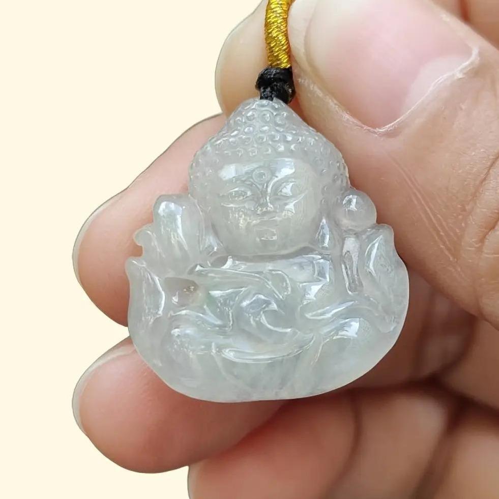New Arrival Crafted as Baby Buddha on Natural Type A Jadeite Jade as Pendant certificate weighs3.89 grams, measurement 23.8 * 21.8 * 4.8 mm (pendant339) Yi Pin Qian Jadeites Jade Jewelry ~Your Precious Quintessential ~ Singapore