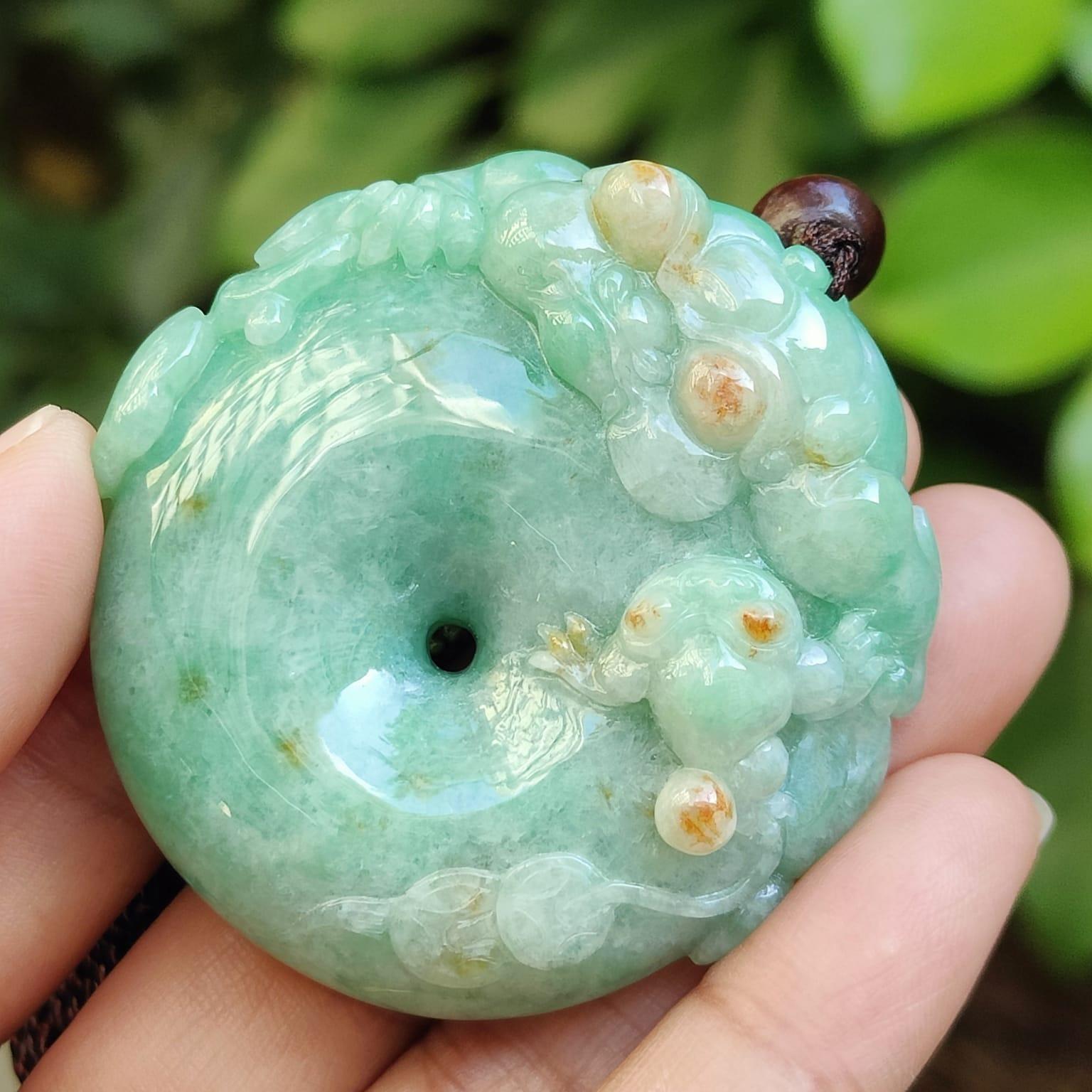 Mythic Golden Toads Jadeite Pendant – Five Elements Prosperity, Museum-Grade Carving, Certified Type A (Sku: pendant403) Yi Pin Qian Jadeites Jade Jewelry ~Your Precious Quintessential ~ Singapore