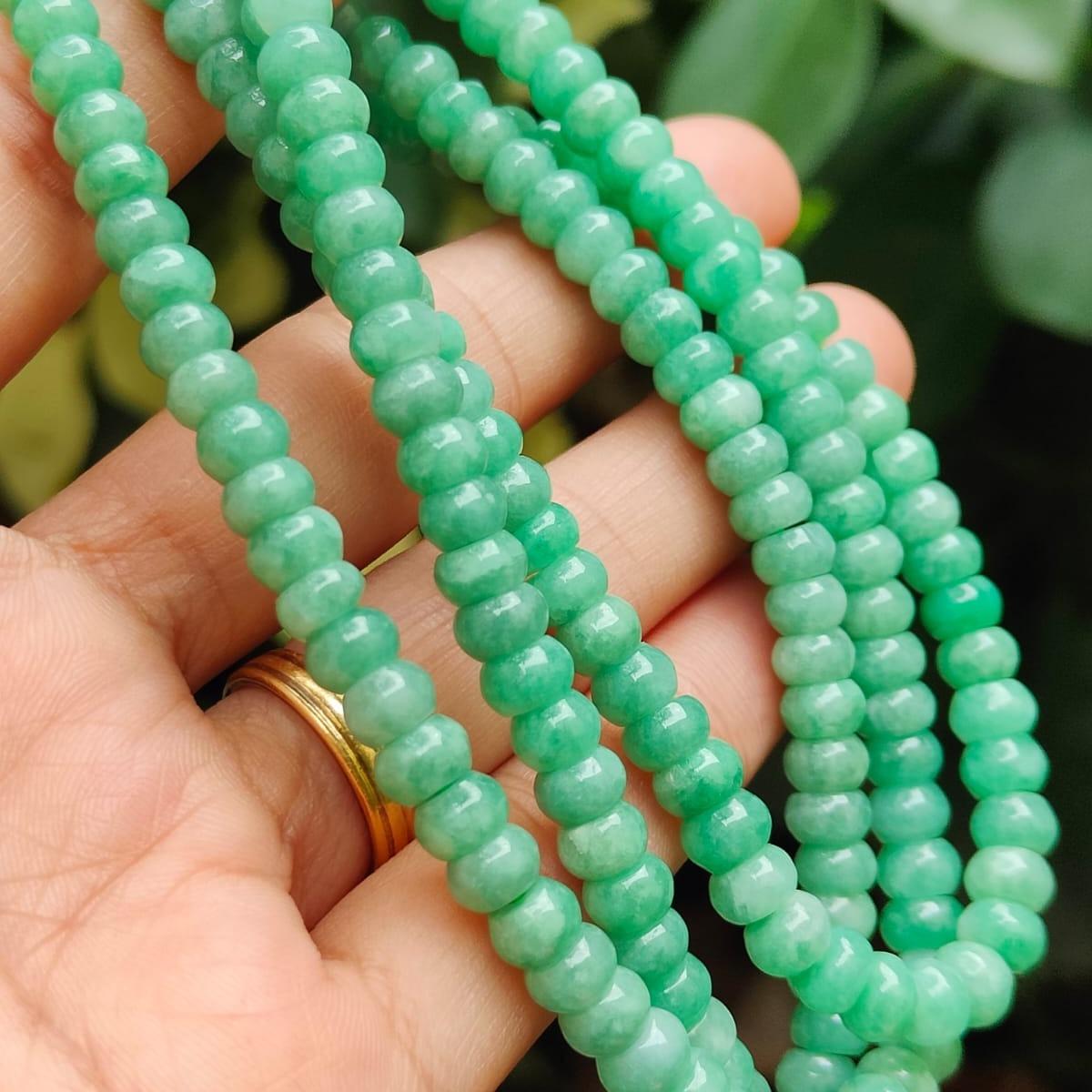 187 Beads * 6.1 mm - Natural Type A Jadeite Green bracelet - certificate weighs 51.72 grams Yi Pin Qian Jadeites Jade Jewelry ~Your Precious Quintessential ~ Singapore