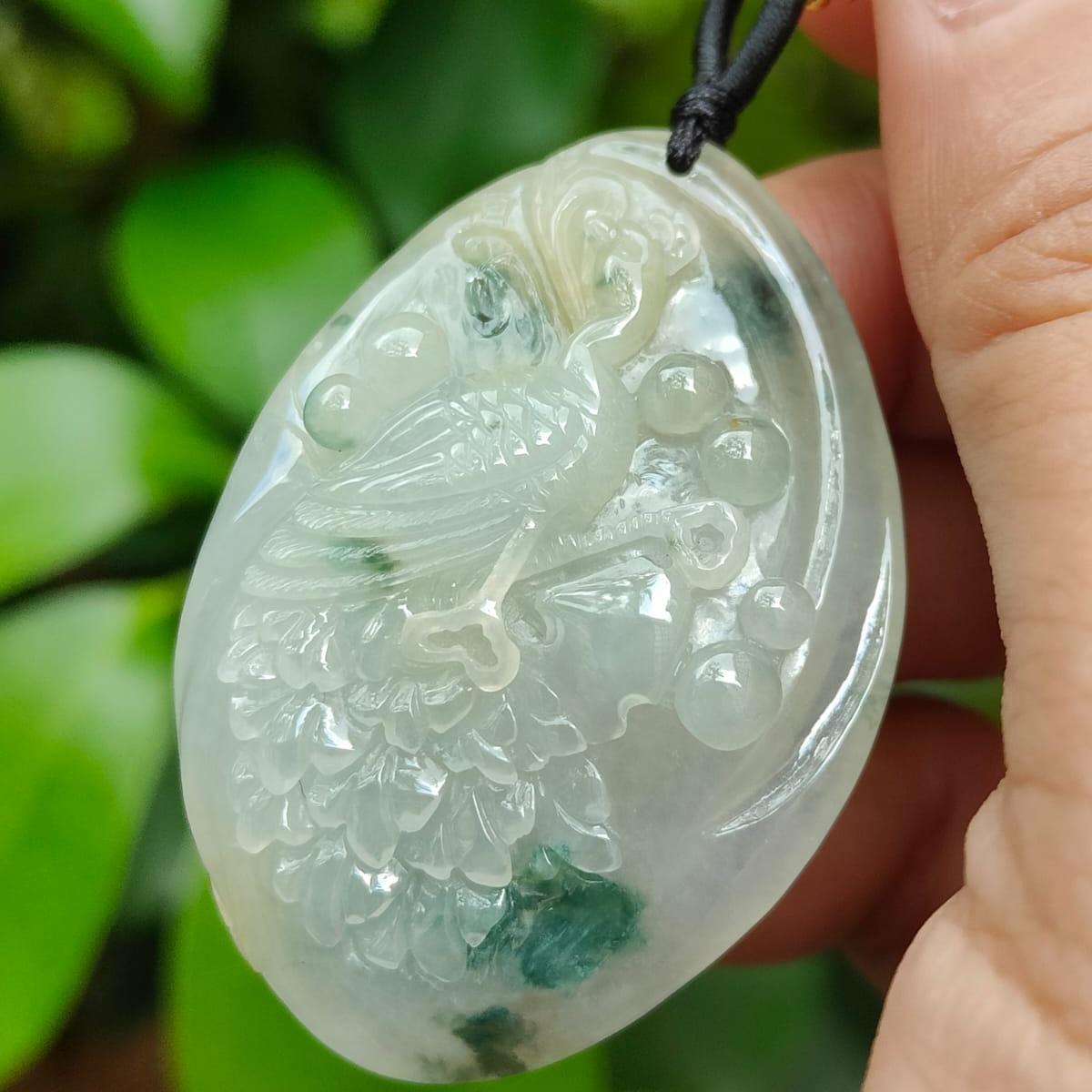 Jade Peacock Can Huat Ah! 🌱🔥 Natural Type A Jadeite Pendant | Zi Wei Dou Shu Luck (Sku: pendang447)